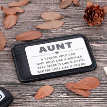 Load image into Gallery viewer, Aunt Christmas Gifts Wallet Card Inserts for Auntie from Niece Nephew to Aunt Valentine Birthday Gifts for Women Stocking Stuffer Mothers Day for Aunts Mini Love Note Reminder Thanksgiving to Aunt