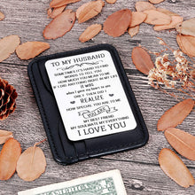 Load image into Gallery viewer, To My Husband Wallet Card Insert Valentine’s Day Gifts For Him Men From Wife To Hubby Husband To Be Wedding Anniversary Birthday Christmas Stocking Suffers Gifts I Love You Note Engagement Gifts