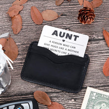 Load image into Gallery viewer, Aunt Christmas Gifts Wallet Card Inserts for Auntie from Niece Nephew to Aunt Valentine Birthday Gifts for Women Stocking Stuffer Mothers Day for Aunts Mini Love Note Reminder Thanksgiving to Aunt