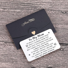 Load image into Gallery viewer, Son to Mom Wallet Insert Card Christmas Gifts for mom Mothers Day Gifts Mum Valentine Birthday from Son to Step mom to Be Wife Kids I Love You Mom Step Mother Figure Wedding Her Women