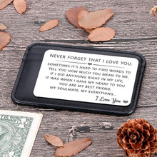 Load image into Gallery viewer, Husband Wife Wallet Card Insert Valentine Christmas Gifts for Him Her Men Husband Anniversary from Wife Girlfriend Stocking Suffers Birthday Gift I Love You Note Wedding Engagement Gifts Fiance Groom