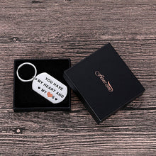 Load image into Gallery viewer, Valentine Day Gifts Keychain for Him Husband Boyfriend Christmas You Have My Heart and My As Anniversary Birthday Gifts for Man Fiance Groom Engagement Wedding Couple Gifts Gag Present from Her