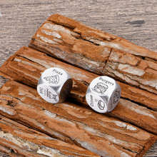 Load image into Gallery viewer, 2 Pcs Date Night Gifts for Boyfriend Girlfriend One Year Anniversary Birthday Naughty Dice for Her Him Food Decision Dice Decider for Husband Wife Couple Valentines Gifts 11th Anniversary Steel Gifts
