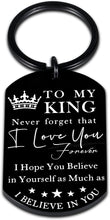 Load image into Gallery viewer, To My King Keychain Anniversary Valentine&#39;s Day Gifts for Boyfriend Husband To Be Key Chain I Love You Gifts for Him Men Hubby Birthday Fiance Groom Wedding Engagement Presents from Girlfriend Wife
