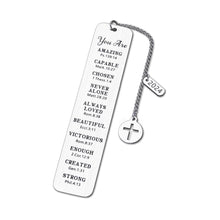 Load image into Gallery viewer, Christian Bookmark Gifts for Women Men Female Christmas Religious Gifts for Him Her Confirmation Gifts Bible Verse Bookmark for Book Lovers Teenage Girls Baptism Catholic Gifts for Female Stuffer
