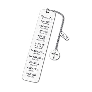 Christian Bookmark Gifts for Women Men Female Christmas Religious Gifts for Him Her Confirmation Gifts Bible Verse Bookmark for Book Lovers Teenage Girls Baptism Catholic Gifts for Female Stuffer