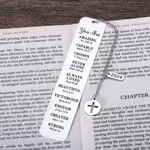 Christian Bookmark Gifts for Women Men Female Christmas Religious Gifts for Him Her Confirmation Gifts Bible Verse Bookmark for Book Lovers Teenage Girls Baptism Catholic Gifts for Female Stuffer