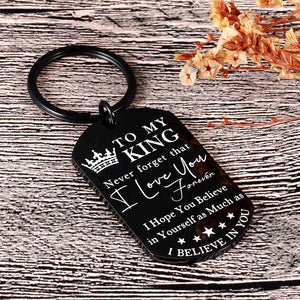 To My King Keychain Anniversary Valentine's Day Gifts for Boyfriend Husband To Be Key Chain I Love You Gifts for Him Men Hubby Birthday Fiance Groom Wedding Engagement Presents from Girlfriend Wife