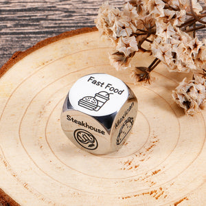 Food Decision Dice Decider for Couple Boyfriend Girlfriend Husband Wife Date Night Dice Gifts for Him Her Food Decision Dice Gifts One 11th Year Anniversary Valentines Gifts Dice for BFF Coworker