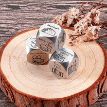 Load image into Gallery viewer, Date Night Gifts Anniversary Birthday Couple Gifts Naughty Dice for Her Him Boyfriend Girlfriend Husband Wife Decision Dice for Bride Groom One Year Anniversary Valentines Wedding Engagement Gift
