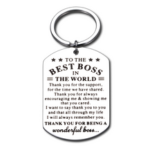 Load image into Gallery viewer, Boss Appreciation Gifts For Office Manager Female Boss Lady Mentor Pm Coach Supervisor Leader Keychain From Coworker Colleague Employee Christimas Valentines Birthday Farewell Goodbye Retirement Gifts Encouragement Key Ring Best Boss Gifts Men Women
