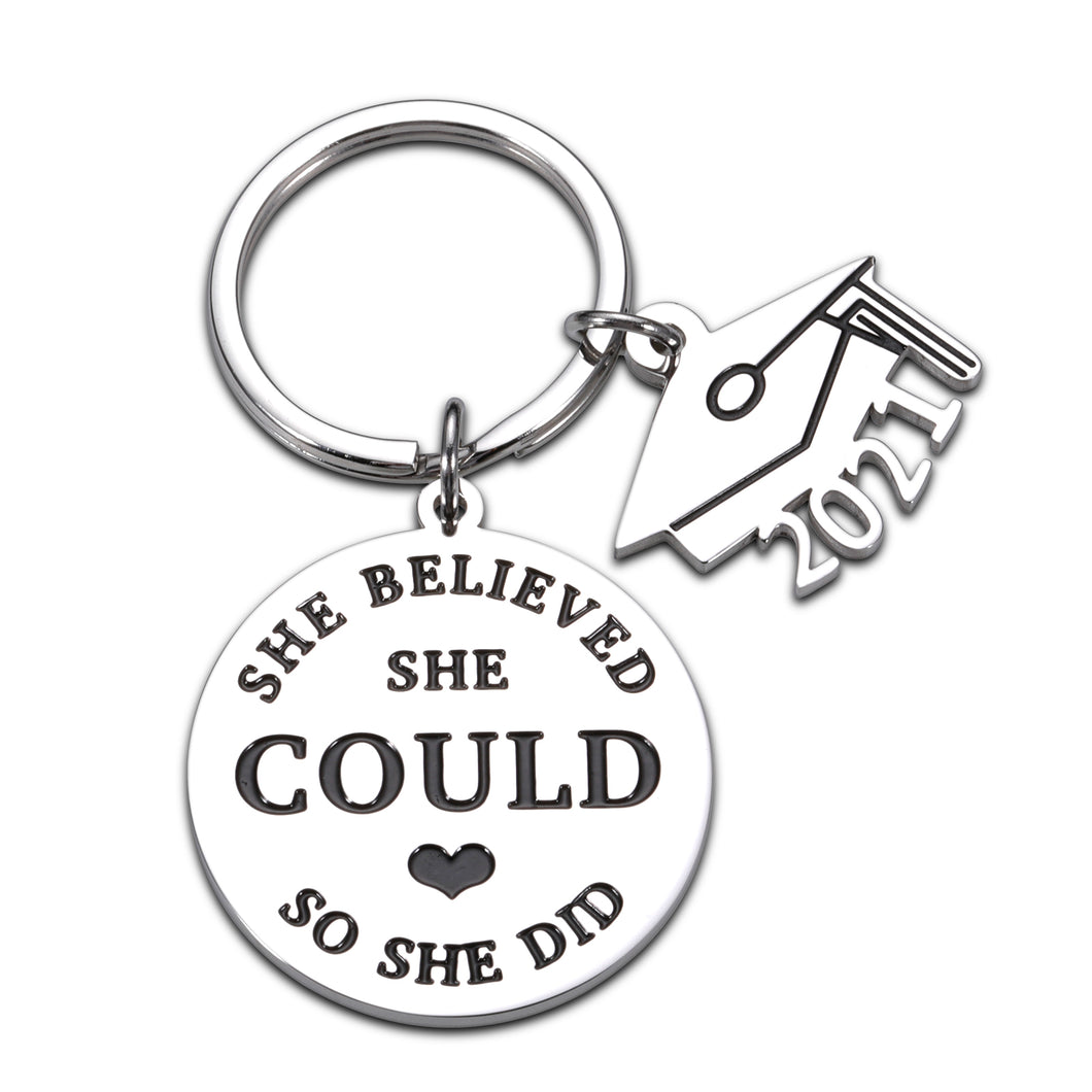 Funny Senior class of 2021 Graduation Gifts Keychain For Her Female Nurse Women Girls From Dad Mom Stepfather from Middle High College Medical Law Dental School Grad Gifts Boyfriend Girlfriend Keyring