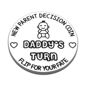 Funny Decision Coin New Mom Dad To Be New Parent Gift for Pregnant Women First Time Mommy Daddy Birthday Gift for Men Husband Wife Expecting Mother Fathers Day Christmas New Baby Present- Double-Sided