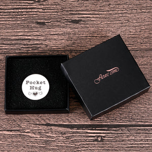 Pocket Hug Token Keepsake Gifts for Boyfriend Son Daughter Newphew Best Friends Long Distance Relationship Inspirational Gifts from Girlfriend Mom Dad Graduation Retirement Gifts Double-Sided Coin