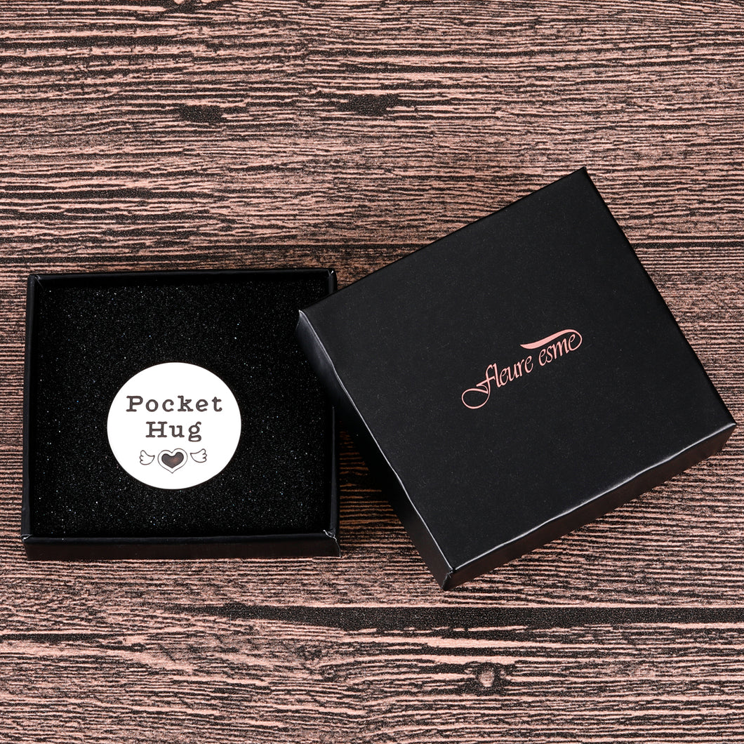 Pocket Hug Token Keepsake Gifts for Boyfriend Son Daughter Newphew Best Friends Long Distance Relationship Inspirational Gifts from Girlfriend Mom Dad Graduation Retirement Gifts Double-Sided Coin
