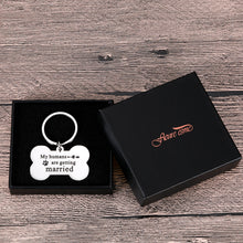 Load image into Gallery viewer, Dog Tags Personalized for Wedding Pets Dog Engagement Gifts for Couples Announcement Mom Bride to be Gifts for Couples Dog Lovers Owner Pet Accessories for Cat Dad Mom My Humans are Getting Married
