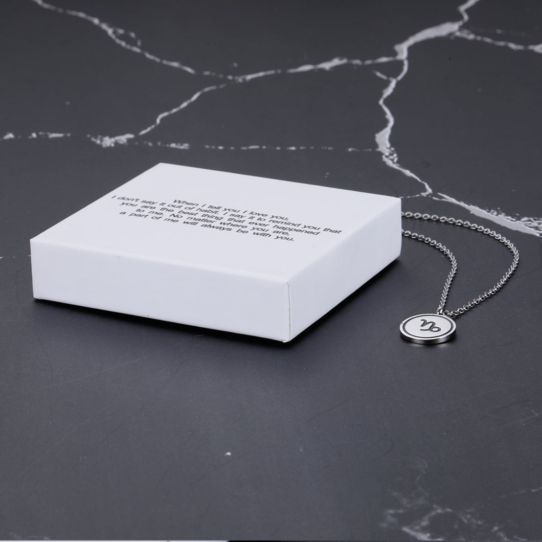 When I tell you I love you I don't say it out of habit. I say it to remind you Zodiac Necklace Star Birth Sign Necklace Gifts Horoscope Necklace Silver Tone 16