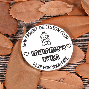 Funny Decision Coin New Mom Dad To Be New Parent Gift for Pregnant Women First Time Mommy Daddy Birthday Gift for Men Husband Wife Expecting Mother Fathers Day Christmas New Baby Present- Double-Sided