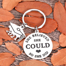 Load image into Gallery viewer, Funny Senior class of 2021 Graduation Gifts Keychain For Her Female Nurse Women Girls From Dad Mom Stepfather from Middle High College Medical Law Dental School Grad Gifts Boyfriend Girlfriend Keyring
