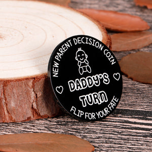 Funny Decision Coin New Mom Dad To Be New Parent Gift for Pregnant Women First Time Mommy Daddy Birthday Gift for Men Husband Wife Expecting Mother Fathers Day Christmas New Baby Present- Double-Sided