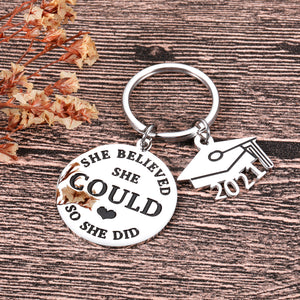 Funny Senior class of 2021 Graduation Gifts Keychain For Her Female Nurse Women Girls From Dad Mom Stepfather from Middle High College Medical Law Dental School Grad Gifts Boyfriend Girlfriend Keyring