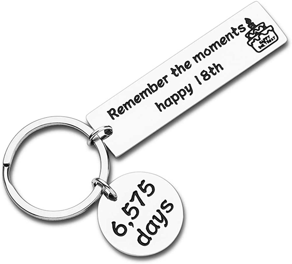 18th Birthday Gifts Keychain For Son Daughter Teenage Girls Boys From Dad Mom Young Men Women Birthday Gifts Key Ring For boyfriend Girlfriend Him Her Best Friends Bff Teens Sisters