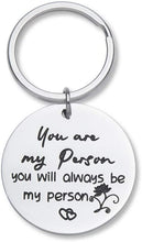 Load image into Gallery viewer, Best Friend Gits Keychain You Are My Person Key Ring Inspirational Gits Friendship Gits Personalized Engraved Keychain Pendant Couple Key Chains for Him Her Women Men Teen Girls
