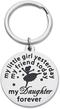 Load image into Gallery viewer, Daughter Keychain Birthday Gifts From Mom Dad To Daughter Gifts For Women Teens Birthday Wedding Bride Gifts My Little Girl Yesterday My Daughter Forever Gifts From Mother Father
