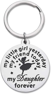 Daughter Keychain Birthday Gifts From Mom Dad To Daughter Gifts For Women Teens Birthday Wedding Bride Gifts My Little Girl Yesterday My Daughter Forever Gifts From Mother Father