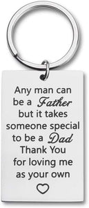 Step Dad Keychain Gifts Father’s Day Birthday Gifts for New Dad Thank You for Loving Me As Your Own Wedding Gifts for Father in Law from Daughter Son Key Ring Dog Tag