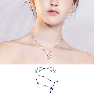 12 Zodiac Constellation Necklace Valentine Day Gifts For Her Women Girls Star Birth Sign Necklace Gifts Horoscope Necklace Rose Gold 16" - 18" Chain Astrology Jewelry Pendant Celestial Necklace Zodiac Charm Gifts