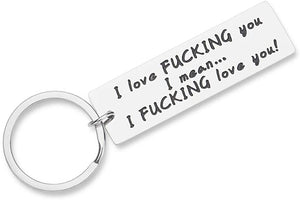Love Keychain-gifts-boyfriend-husband-him-her I love you key chain funny gag gifts for hubby valentine day anniversary wedding birthday gifts for from girlfriend wife couple her presents
