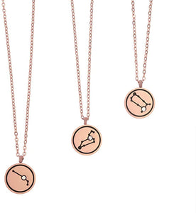 12 Zodiac Constellation Necklace Valentine Day Gifts For Her Women Girls Star Birth Sign Necklace Gifts Horoscope Necklace Rose Gold 16" - 18" Chain Astrology Jewelry Pendant Celestial Necklace Zodiac Charm Gifts