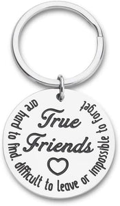 Birthday Gifts for Best Friends True Friends Keychain Friendship Gifts for BFF Women Friends Appreciation Thank You Gifts for Men Sisters Wedding Key Ring Teen Girls Boys Him Her