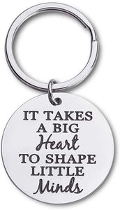 Teachers Appreciation Gifts Mothers Fathers Day Keychain Thank You Birthday Gifts For Mom Dad Teachers Coaches Women It Takes A Big Heart To Help Shape Little Minds Graduation Key Ring