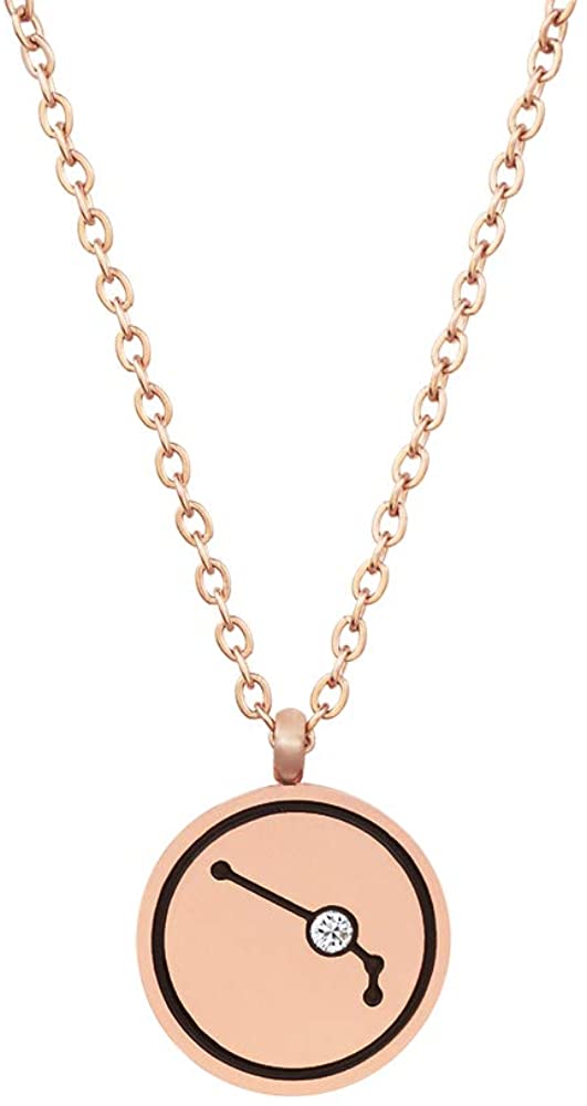 12 Zodiac Constellation Necklace Valentine Day Gifts For Her Women Girls Star Birth Sign Necklace Gifts Horoscope Necklace Rose Gold 16