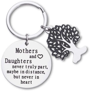 Mothers Day Gifts Keychain For Mom Mothers And Daughters Never Truly Part Mom From Daughter Gifts For Women Birthday Wedding Keyring Bonding Parting Graduation Gifts Keepsake From Mom Daughter
