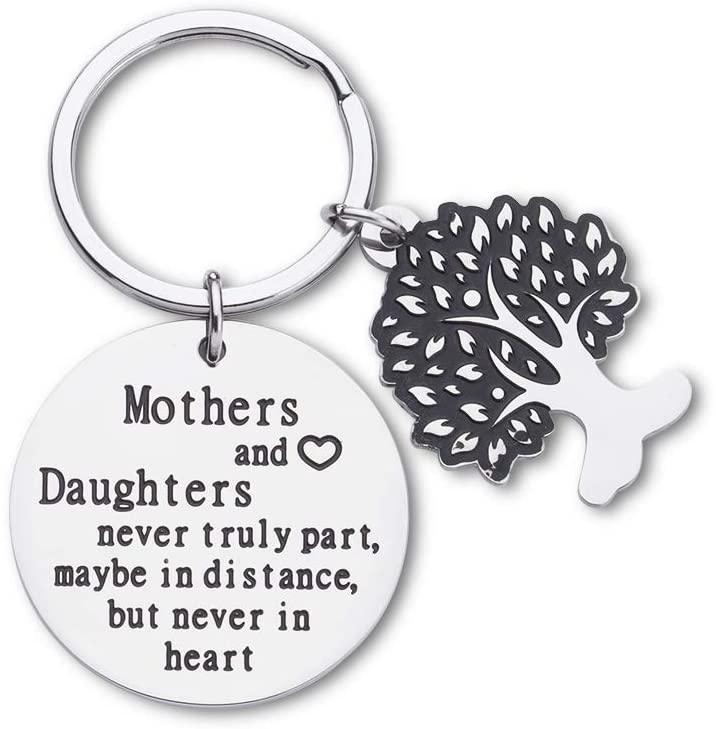 Mothers Day Gifts Keychain For Mom Mothers And Daughters Never Truly Part Mom From Daughter Gifts For Women Birthday Wedding Keyring Bonding Parting Graduation Gifts Keepsake From Mom Daughter