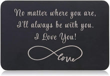 Load image into Gallery viewer, Valentine Gifts for Him Her Black Wallet Card Husband Boyfriend Anniversary Mini Love Note from Wife Girlfriend Anniversary Men Birthday Wedding Gifts for Groom Bride Deployment Engagement Gifts
