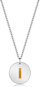 Valentine Day Gifts Initial Letter Pendant Necklace For Her Women Girls 18K Gold Plated Alphabet 26 A-Z Necklace Stainless Steel Round Script Name Monogram Charm Adjustable Chain Jewelry Teens