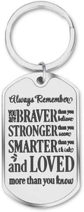 Inspirational Keychain Stocking Stuffers for Him Her Teens Adult Women Friends Son Daughter Christmas Birthday Valentine Gifts Teenage Boy Girls Graduation Present Dogtag Men