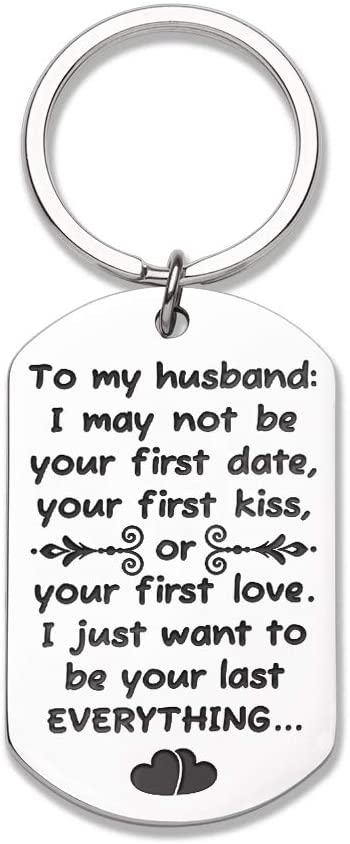 Vanlentine’s Day Gifts for Him Her Wife Husband Keychain Gift for Boyfriend Girlfriend, Stocking Stuffer Anniversary Wedding Gifts for Mens Keychain I May Not Be Your First Date Kiss or Love