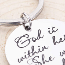 Load image into Gallery viewer, Inspirational Graduation Gifts Bible Verse Daughter Keychain for Women Friend Sisters Birthday Encouragement Gifts She Will Not Fall Key Ring Teen Girls
