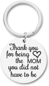 Gifts for Step Mother New Mom Keychain Wife Birthday Gifts Keychain Mothers Day Gifts From Husband Anniversary Wedding Gifts For Mother Of The Bride Groom Presents From Daughter Son Kids Key Tag