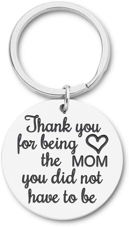 Gifts for Step Mother New Mom Keychain Wife Birthday Gifts Keychain Mothers Day Gifts From Husband Anniversary Wedding Gifts For Mother Of The Bride Groom Presents From Daughter Son Kids Key Tag