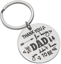 Load image into Gallery viewer, Gifts for Step Dad Keychain Father’s Day Birthday Gifts for New Dad Thank You for Loving Me As Your Own Wedding Gifts for Father in Law from Daughter Son Key Ring Dog Tag
