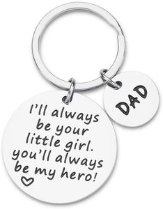 Dad Christmas Birthday Gifts Fathers Day Stocking Stuffers for Dad Keychain Step Daddy Gifts from Daughter Son Kids Wife Father in Law Dad of The Bride Wedding Anniversary Presents Keyring Men Him