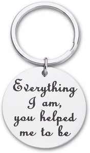 Keychain Gifts for Mom Mothers Day Birthday Gifts for Mom Keychain Gifts from Daughter Son Everything I Am You Helped Me to Be Mother’s Day Gifts Presents for Mother Mum