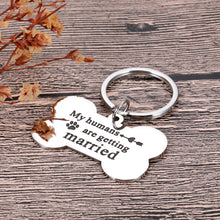 Load image into Gallery viewer, Dog Tags Personalized for Wedding Pets Dog Engagement Gifts for Couples Announcement Mom Bride to be Gifts for Couples Dog Lovers Owner Pet Accessories for Cat Dad Mom My Humans are Getting Married
