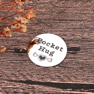 Pocket Hug Token Keepsake Gifts for Boyfriend Son Daughter Newphew Best Friends Long Distance Relationship Inspirational Gifts from Girlfriend Mom Dad Graduation Retirement Gifts Double-Sided Coin